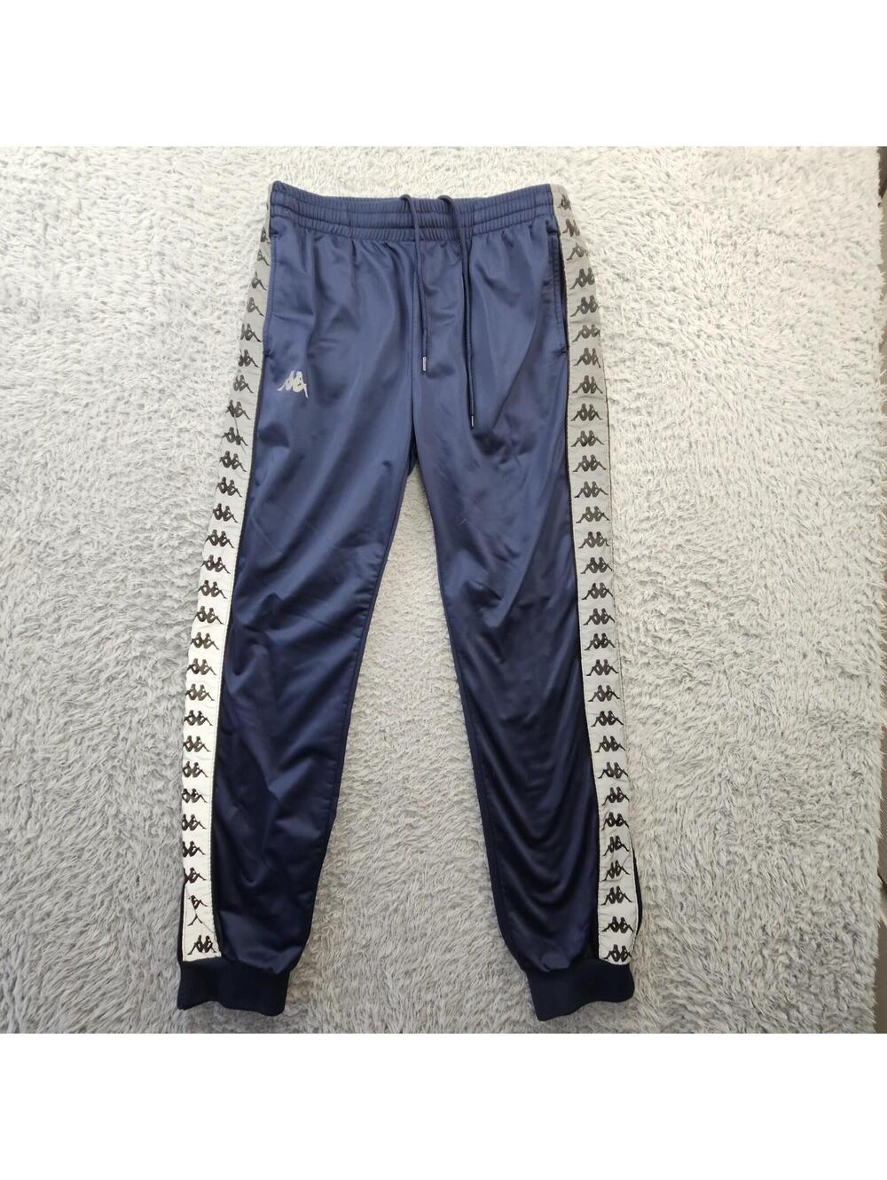 Kappa Pants Track Pants Reflective Stripe Zip Ankle Men Large Polyester Blue